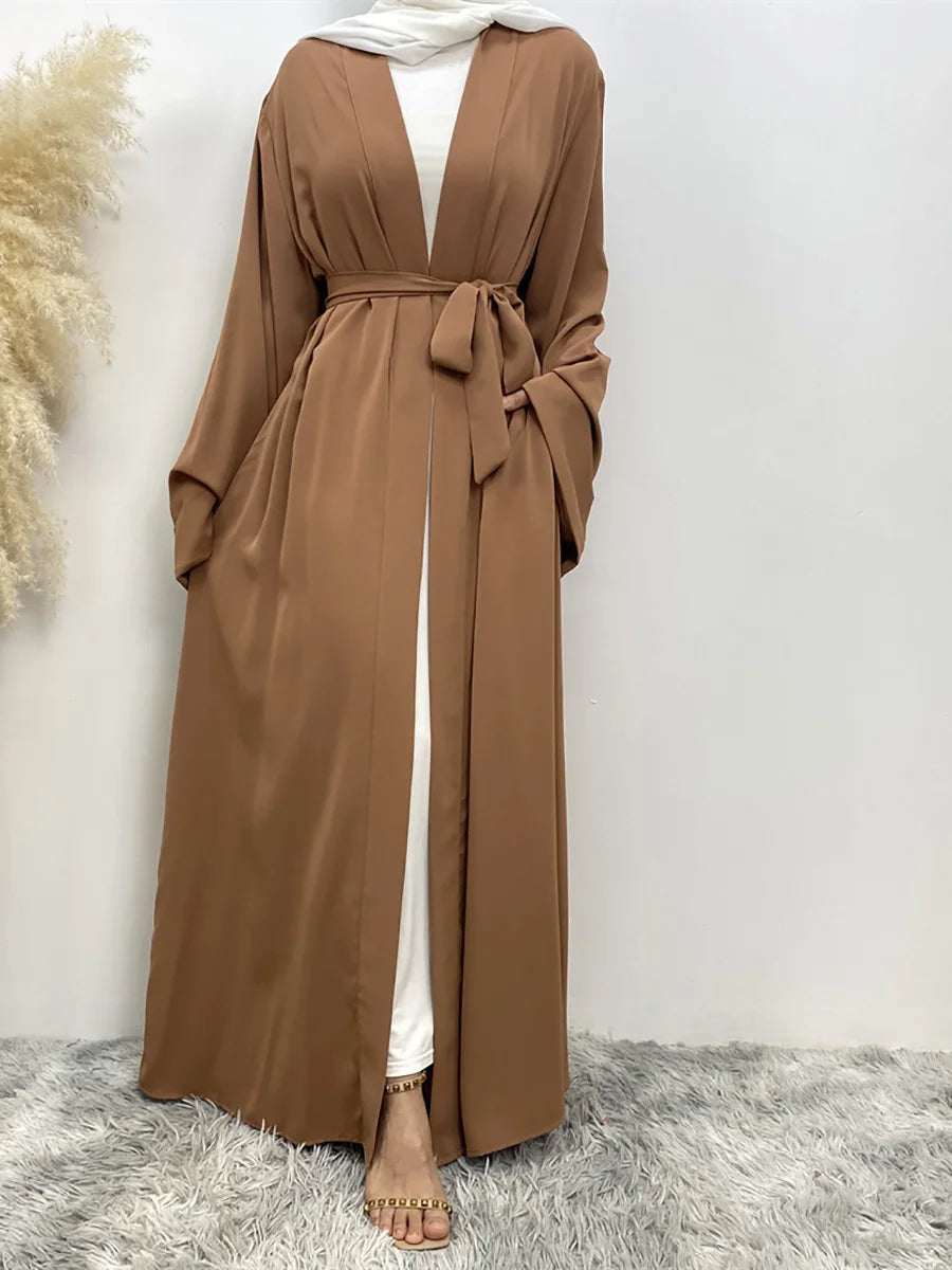 Chaomeng Ramadan Simple Open Abaya Dubai Turkey Kaftan Muslim For Women Kimono Modest Robe Femme Caftan Marocain Islam Clothing