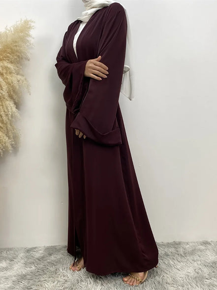 Chaomeng Ramadan Simple Open Abaya Dubai Turkey Kaftan Muslim For Women Kimono Modest Robe Femme Caftan Marocain Islam Clothing