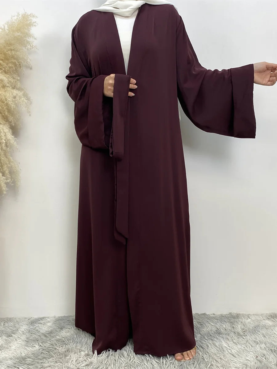 Chaomeng Ramadan Simple Open Abaya Dubai Turkey Kaftan Muslim For Women Kimono Modest Robe Femme Caftan Marocain Islam Clothing